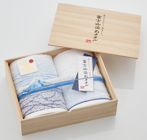 22富士山染めタオル木箱